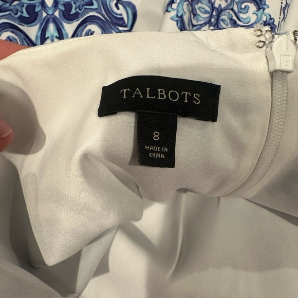 Talbots Grecian Tile Blue and White Dress - Picture 5 of 7